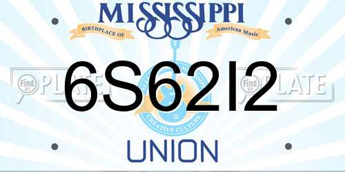 6S62I2 Mississippi License Plate