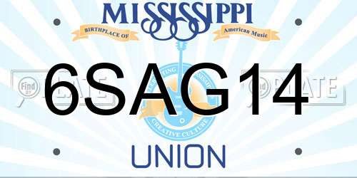 6SAG14 Mississippi License Plate