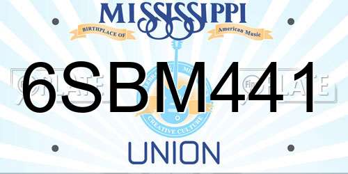 6SBM441 Mississippi License Plate