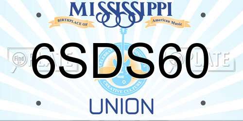 6SDS60 Mississippi License Plate