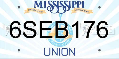 6SEB176 Mississippi License Plate