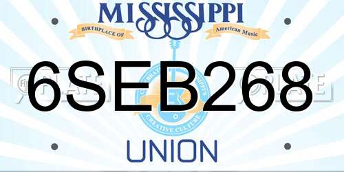 6SEB268 Mississippi License Plate
