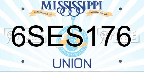 6SES176 Mississippi License Plate