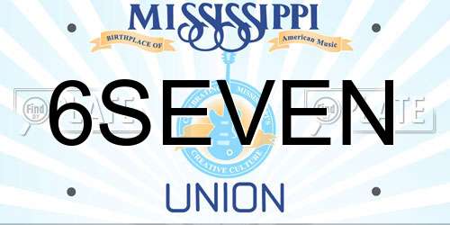 6SEVEN Mississippi License Plate