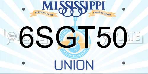 6SGT50 Mississippi License Plate
