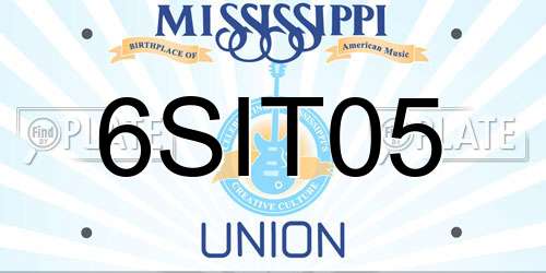 6SIT05 Mississippi License Plate