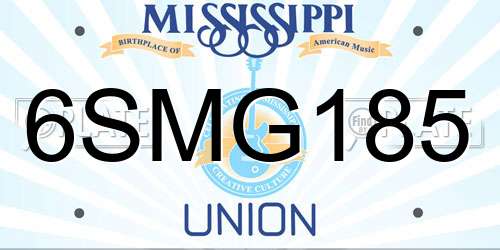 6SMG185 Mississippi License Plate