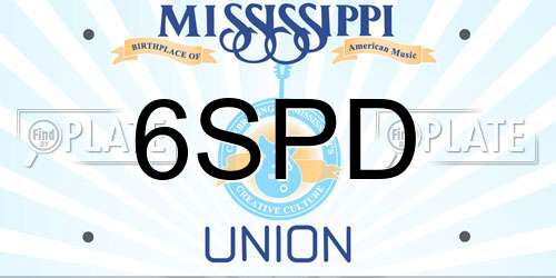 6SPD Mississippi License Plate