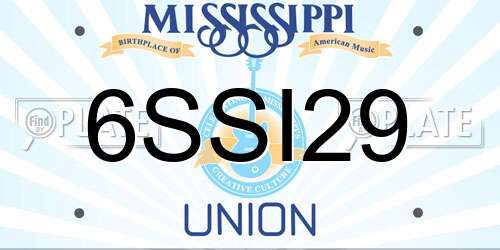 6SSI29 Mississippi License Plate