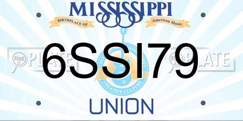 6SSI79 Mississippi License Plate