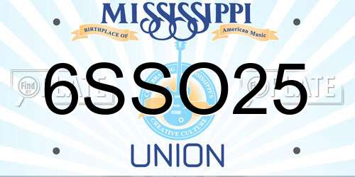 6SSO25 Mississippi License Plate