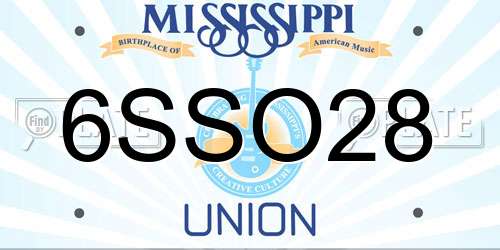 6SSO28 Mississippi License Plate