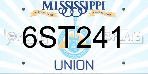 6ST241 Mississippi License Plate