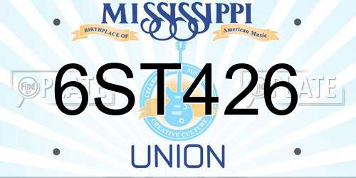 6ST426 Mississippi License Plate