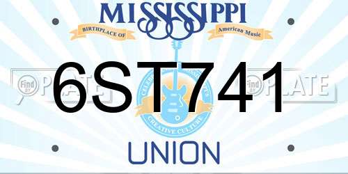 6ST741 Mississippi License Plate