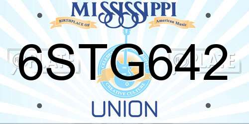 6STG642 Mississippi License Plate