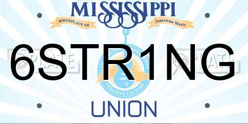 6STR1NG Mississippi License Plate