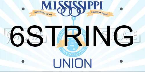 6STRING Mississippi License Plate