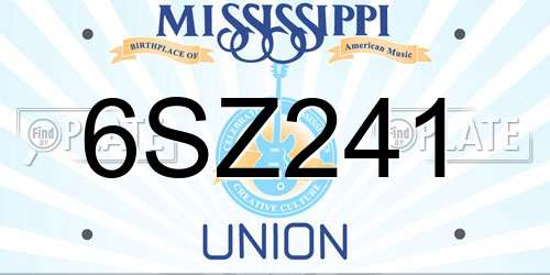 6SZ241 Mississippi License Plate