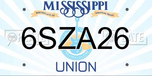 6SZA26 Mississippi License Plate