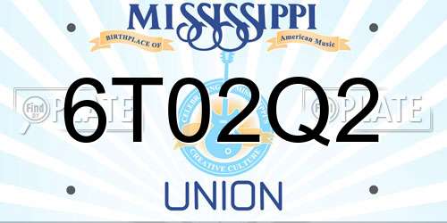 6T02Q2 Mississippi License Plate
