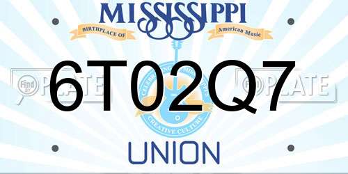 6T02Q7 Mississippi License Plate