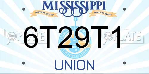 6T29T1 Mississippi License Plate