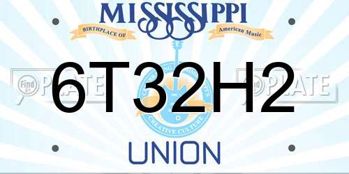 6T32H2 Mississippi License Plate