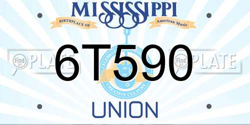 6T590 Mississippi License Plate