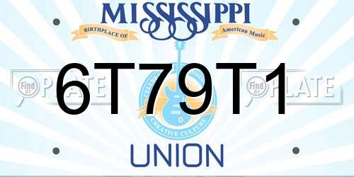 6T79T1 Mississippi License Plate