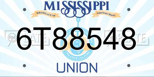 6T88548 Mississippi License Plate
