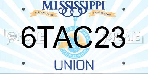 6TAC23 Mississippi License Plate