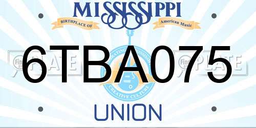 6TBA075 Mississippi License Plate