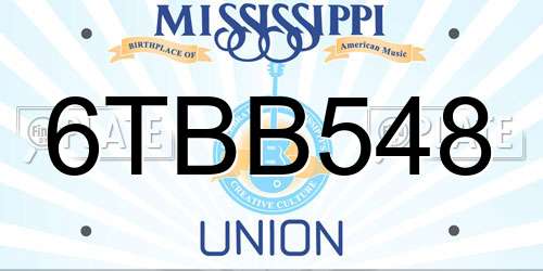 6TBB548 Mississippi License Plate