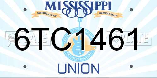 6TC1461 Mississippi License Plate