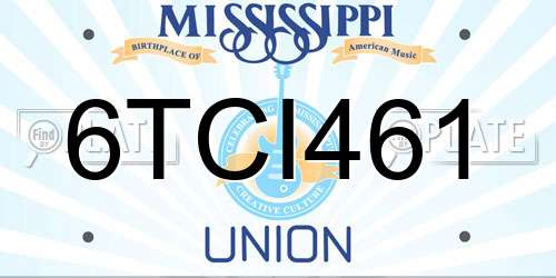 6TCI461 Mississippi License Plate