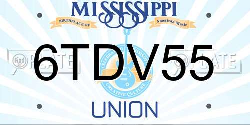 6TDV55 Mississippi License Plate