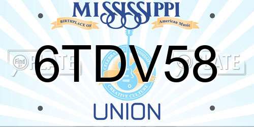 6TDV58 Mississippi License Plate