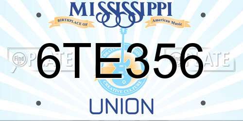 6TE356 Mississippi License Plate