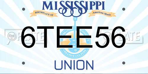 6TEE56 Mississippi License Plate