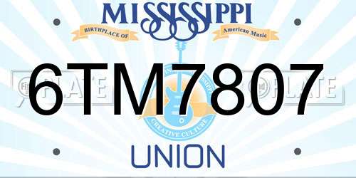 6TM7807 Mississippi License Plate
