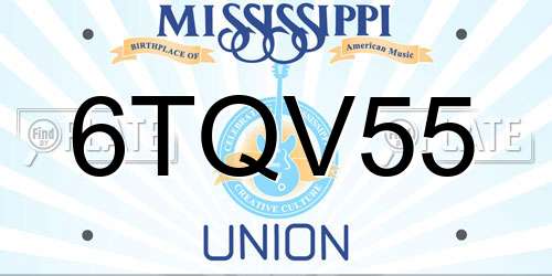 6TQV55 Mississippi License Plate