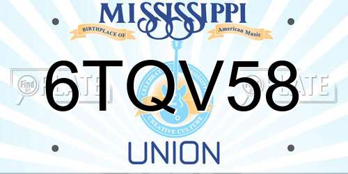 6TQV58 Mississippi License Plate