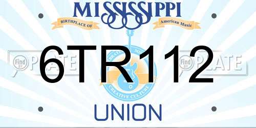 6TR112 Mississippi License Plate