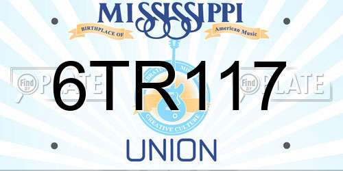6TR117 Mississippi License Plate