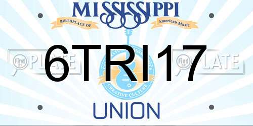 6TRI17 Mississippi License Plate