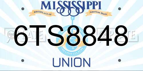 6TS8848 Mississippi License Plate