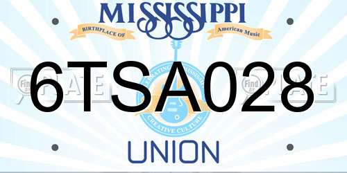 6TSA028 Mississippi License Plate