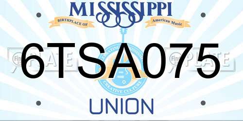 6TSA075 Mississippi License Plate