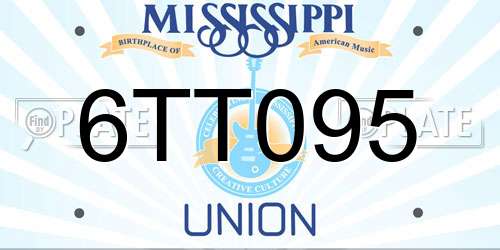 6TT095 Mississippi License Plate